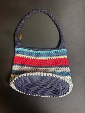 The Sak Originals Multi-Color Stripe Crochet Hobo Shoulder Bag